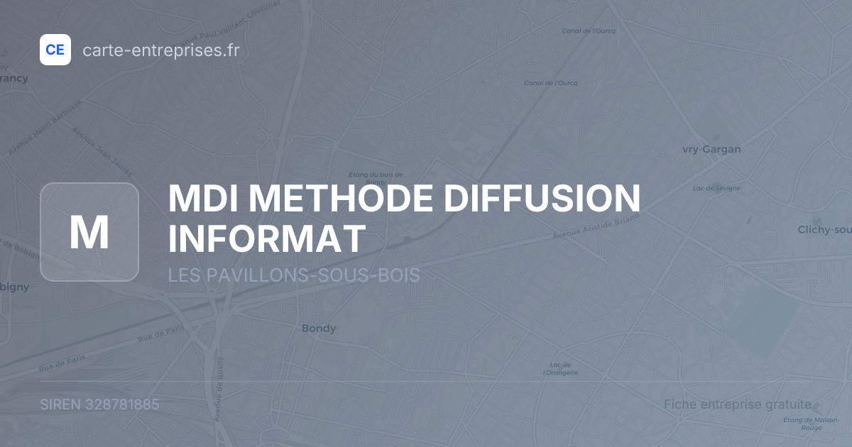 MDI METHODE DIFFUSION INFORMAT — 328781885 — fiche entreprise