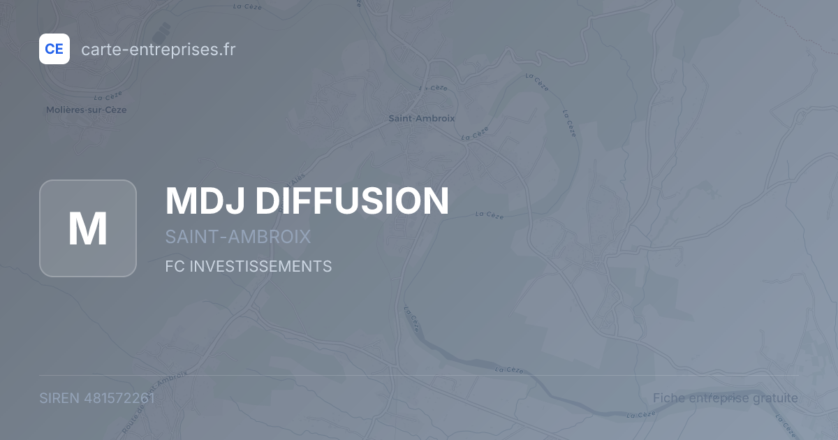 MDJ DIFFUSION — 481572261 — fiche entreprise