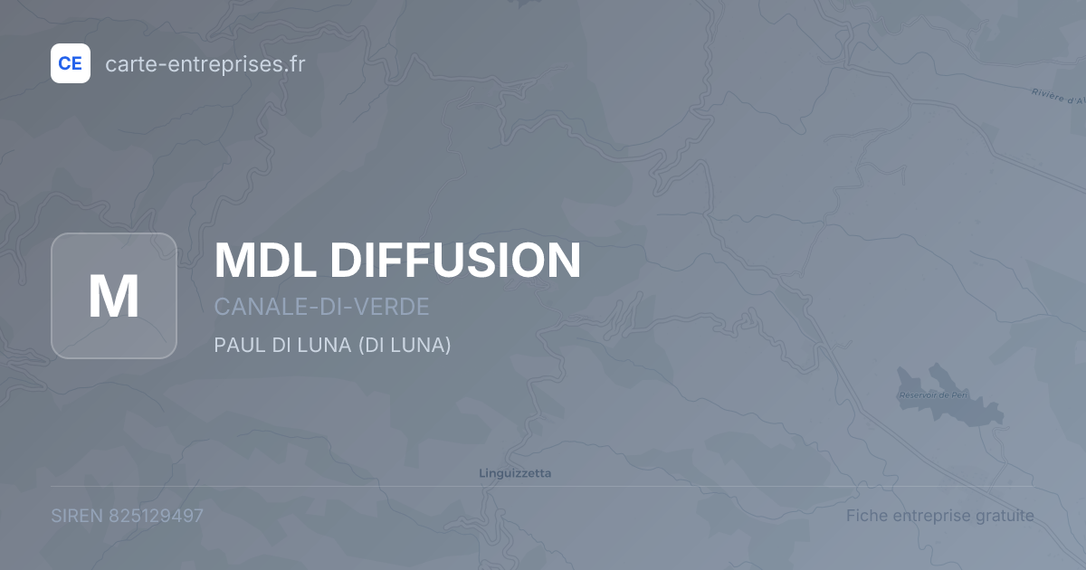 MDL DIFFUSION — 825129497 — fiche entreprise
