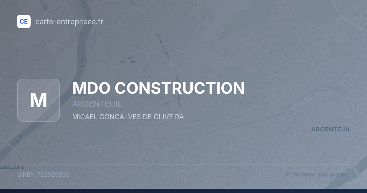 MDO CONSTRUCTION — 752565895 — fiche entreprise