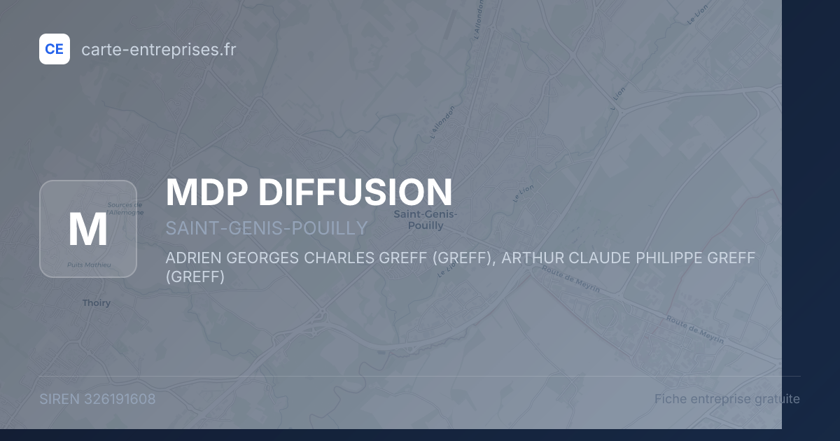MDP DIFFUSION — 326191608 — fiche entreprise