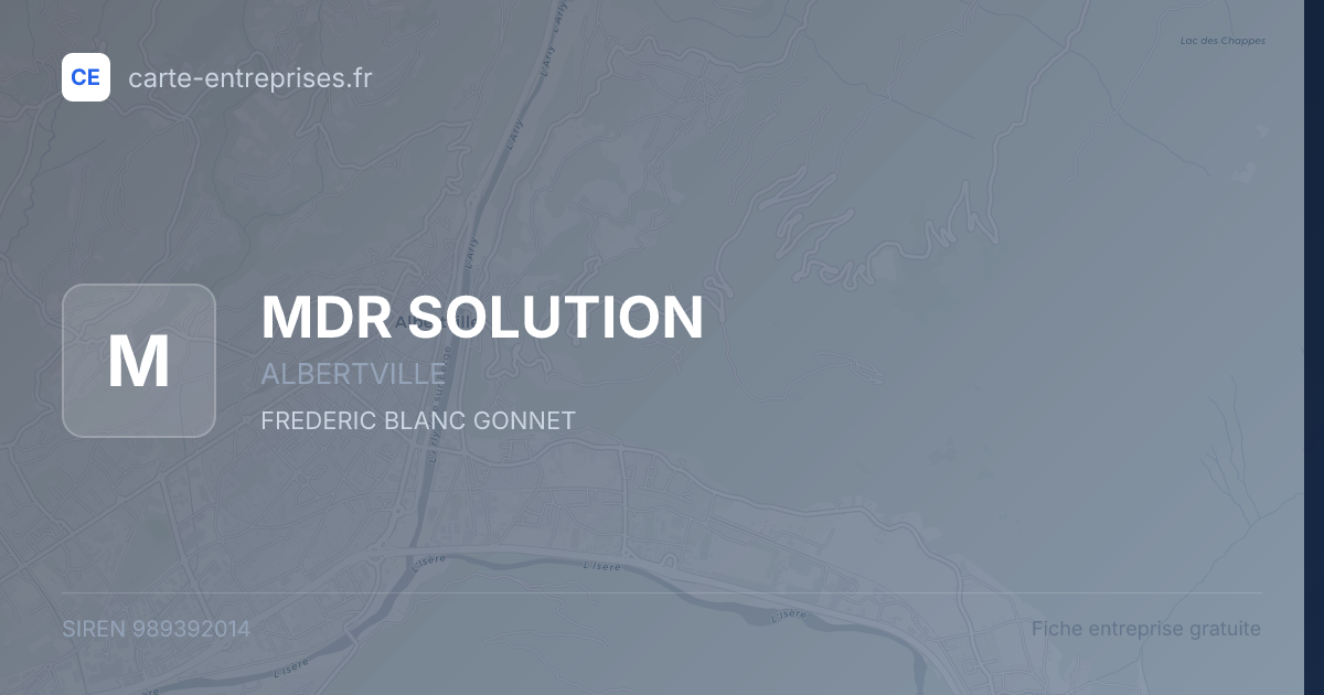 MDR SOLUTION — 989392014 — fiche entreprise
