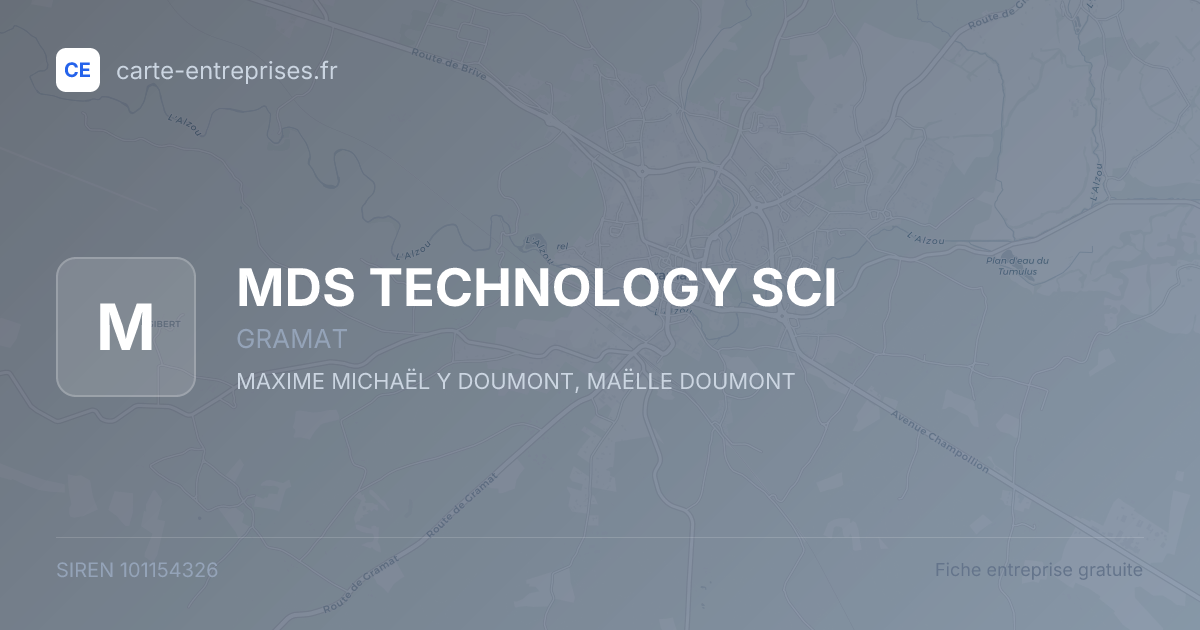 MDS TECHNOLOGY SCI — 101154326 — fiche entreprise