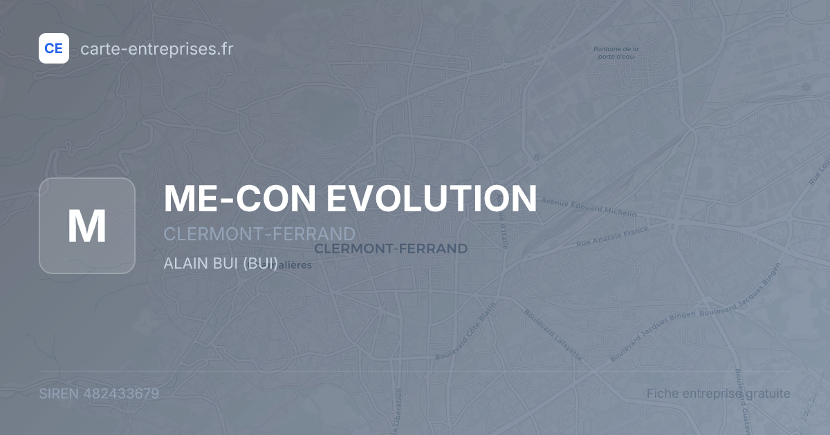 ME-CON EVOLUTION — 482433679 — fiche entreprise