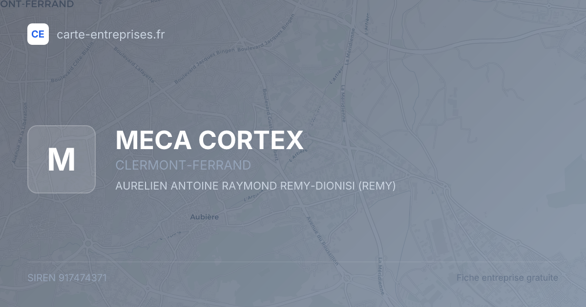 MECA CORTEX — 917474371 — fiche entreprise