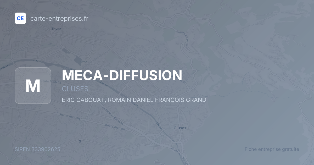 MECA-DIFFUSION — 333902625 — fiche entreprise