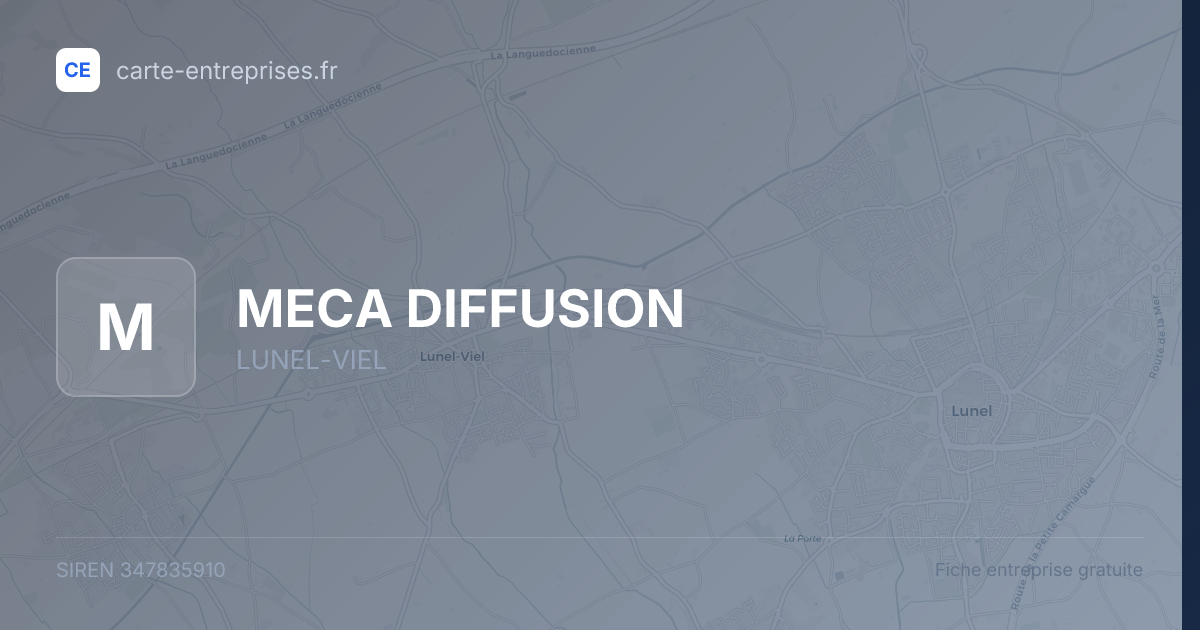 MECA DIFFUSION — 347835910 — fiche entreprise