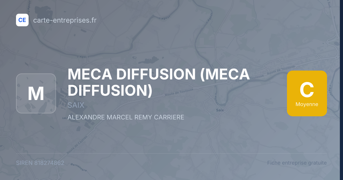 MECA DIFFUSION — 818274862 — fiche entreprise