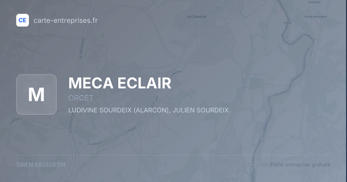 MECA ECLAIR — 892826314 — fiche entreprise