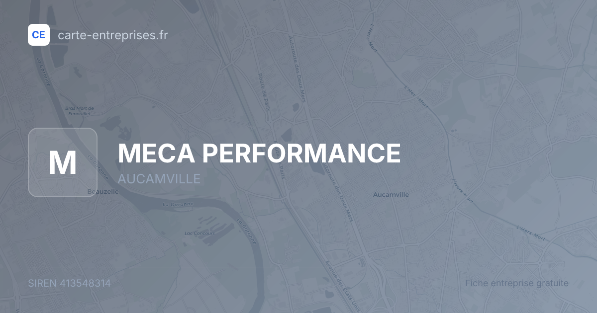 MECA PERFORMANCE — 413548314 — fiche entreprise