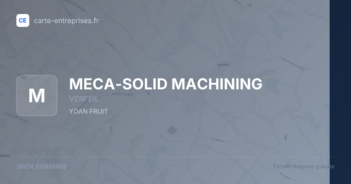 MECA-SOLID MACHINING — 100958909 — fiche entreprise