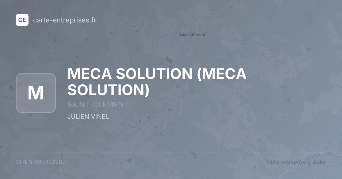 MECA SOLUTION — 893422287 — fiche entreprise