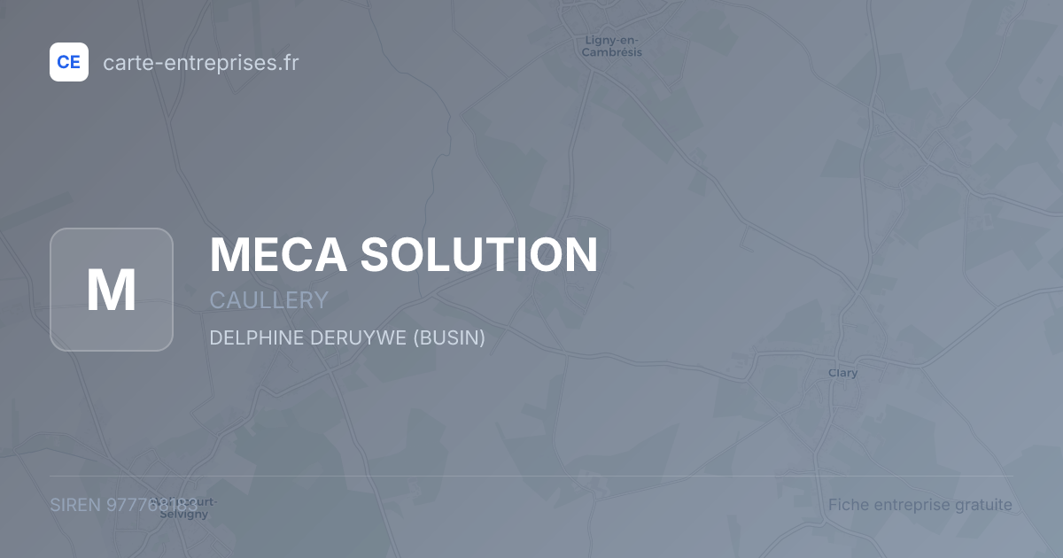 MECA SOLUTION — 977768183 — fiche entreprise