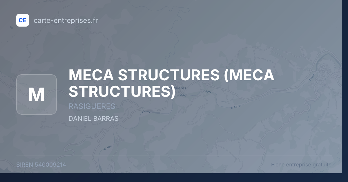 MECA STRUCTURES — 540009214 — fiche entreprise