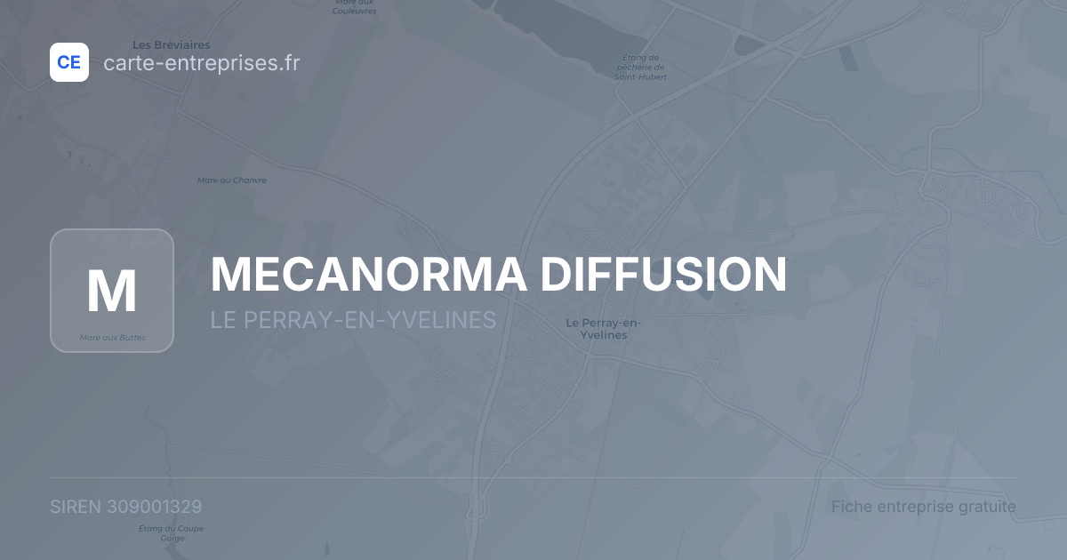 MECANORMA DIFFUSION — 309001329 — fiche entreprise