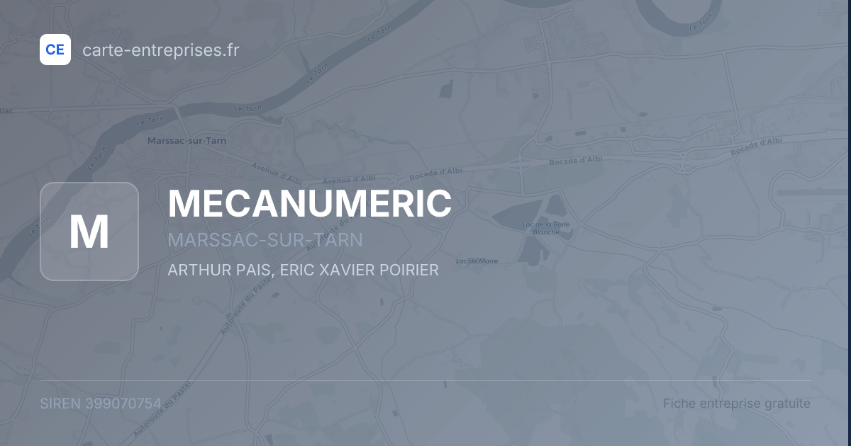 MECANUMERIC — 399070754 — fiche entreprise