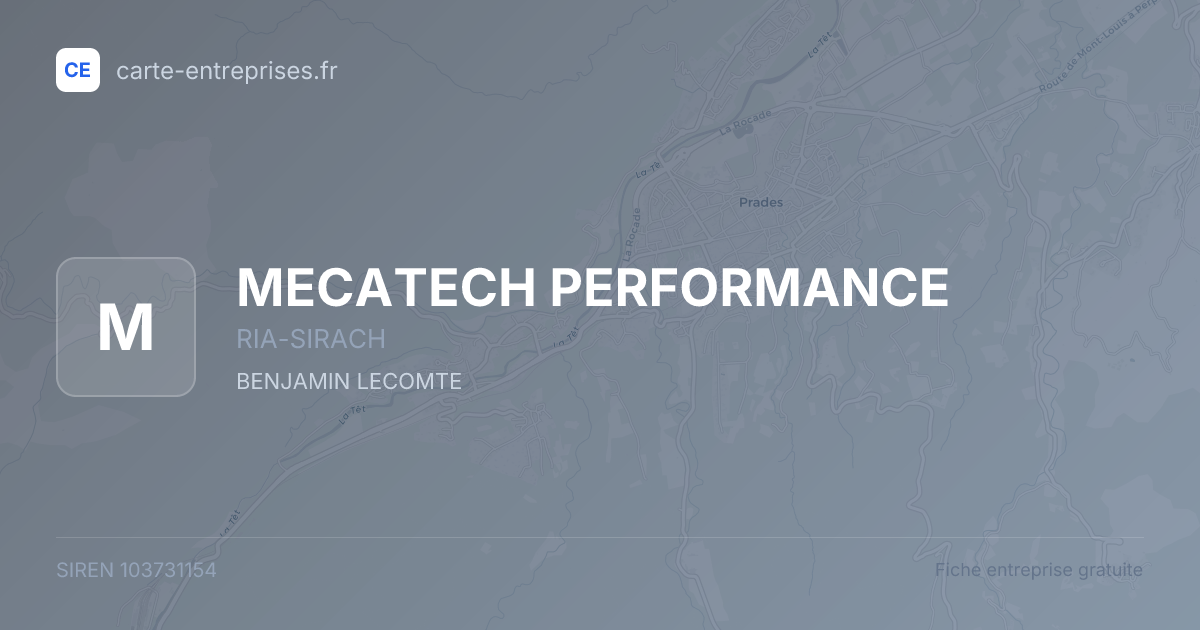 MECATECH PERFORMANCE — 103731154 — fiche entreprise