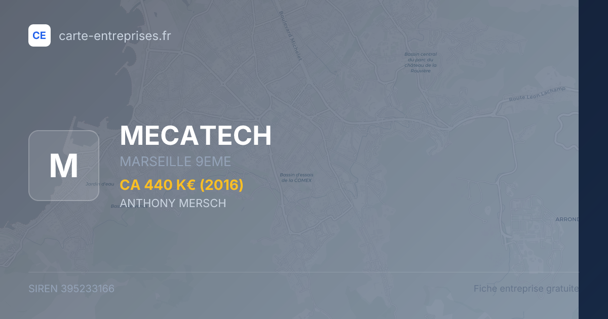 MECATECH — 395233166 — fiche entreprise