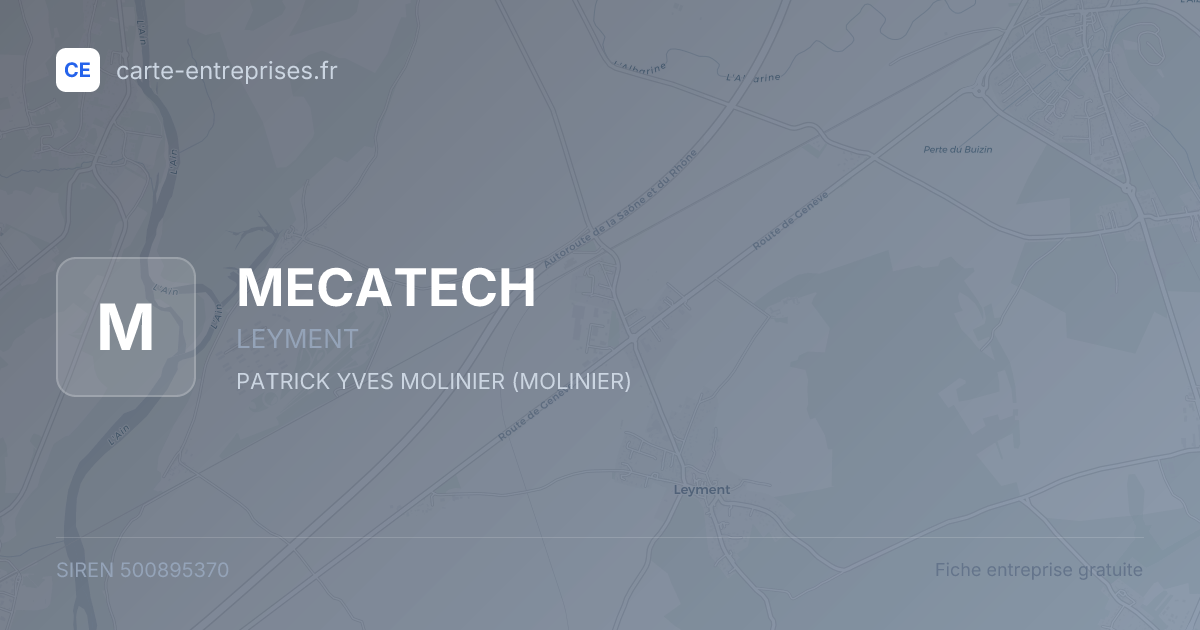 MECATECH — 500895370 — fiche entreprise