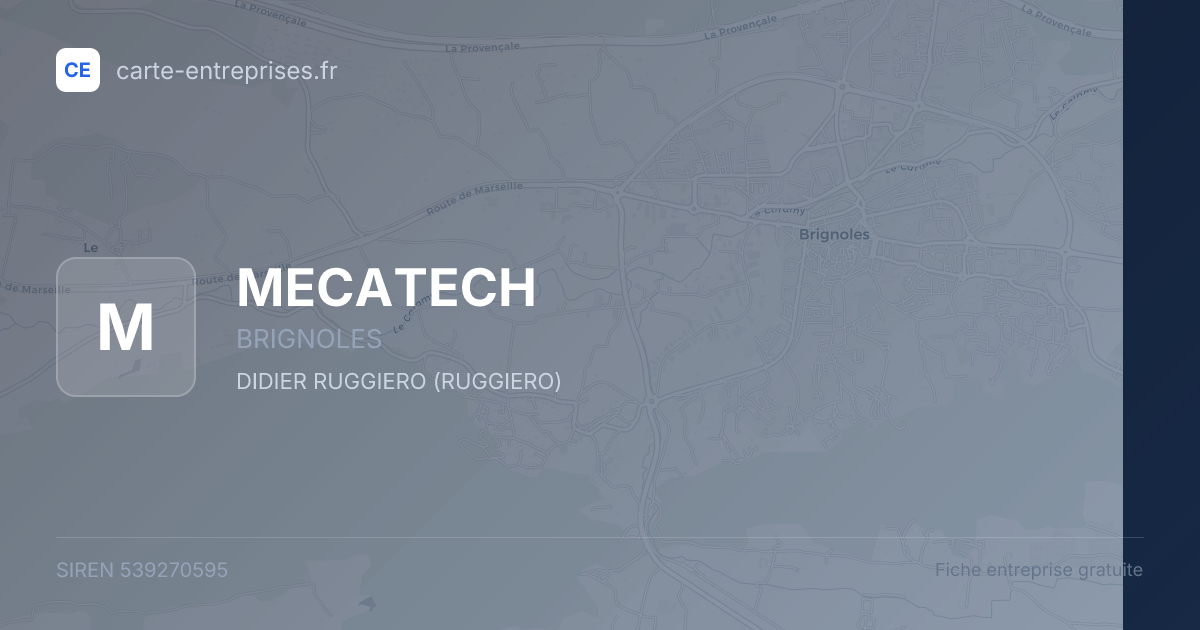 MECATECH — 539270595 — fiche entreprise