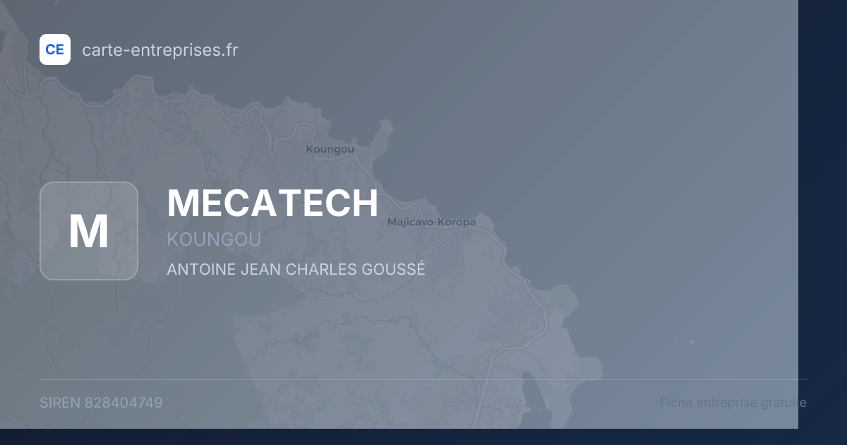 MECATECH — 828404749 — fiche entreprise