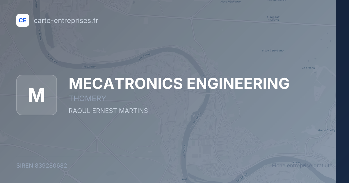 MECATRONICS ENGINEERING — 839280682 — fiche entreprise