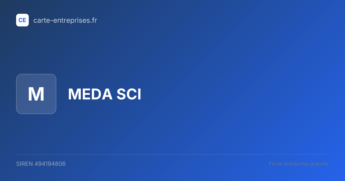 MEDA SCI — 494194806 — fiche entreprise