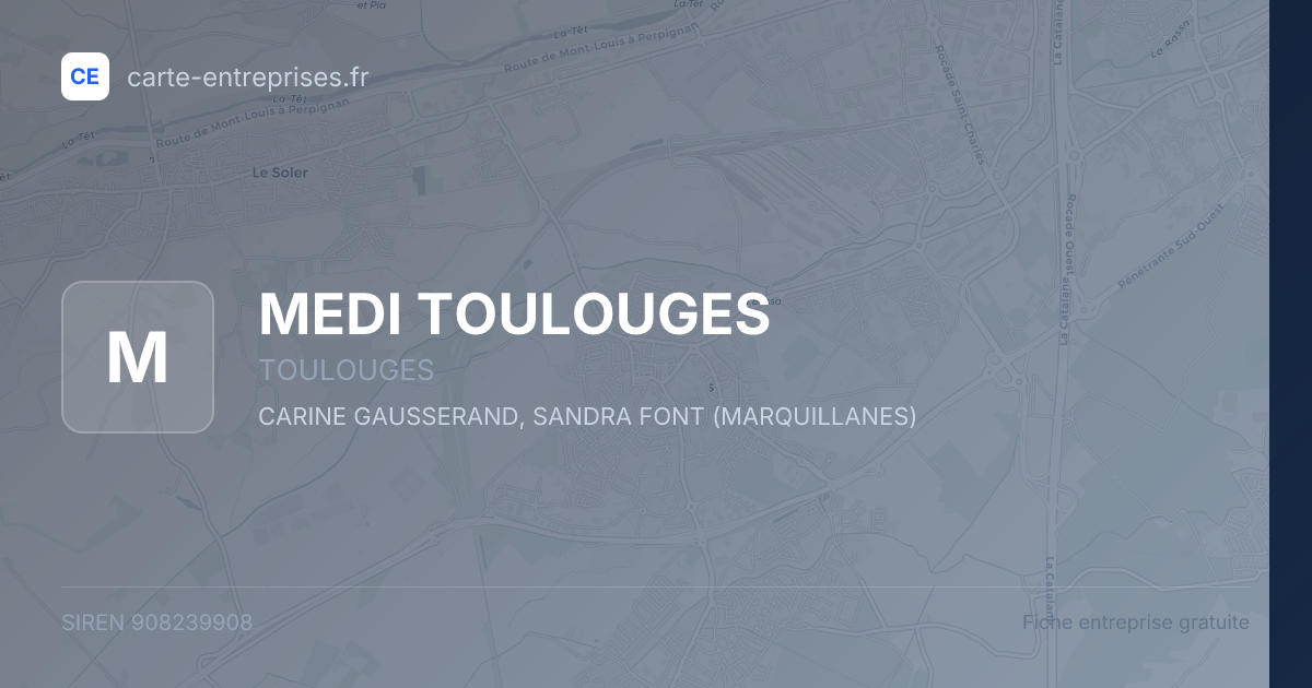 MEDI TOULOUGES — 908239908 — fiche entreprise