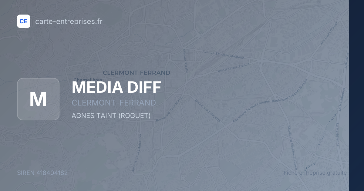 MEDIA DIFF — 418404182 — fiche entreprise