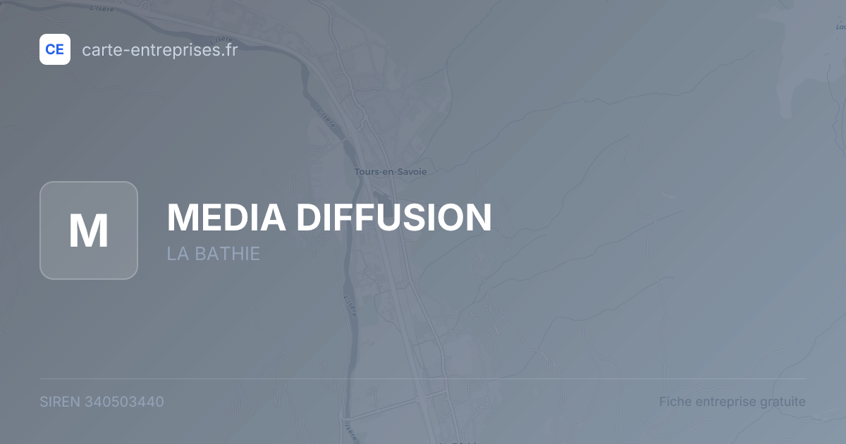 MEDIA DIFFUSION — 340503440 — fiche entreprise