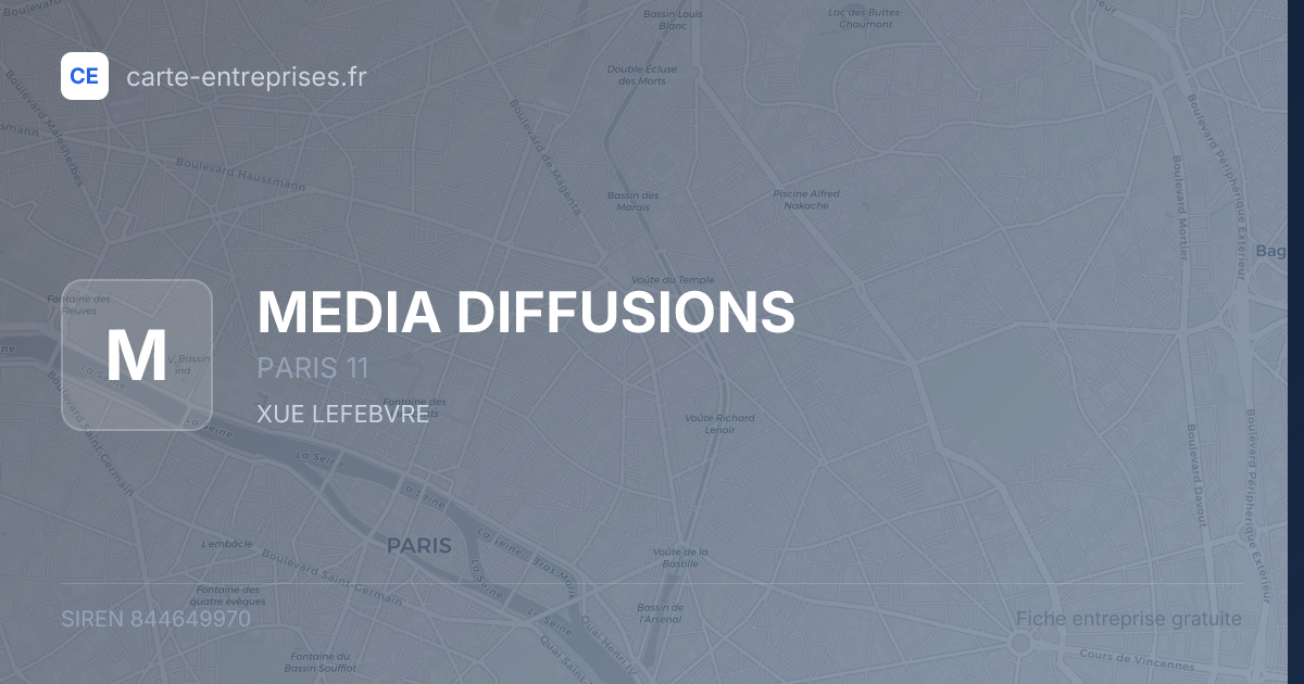 MEDIA DIFFUSIONS — 844649970 — fiche entreprise