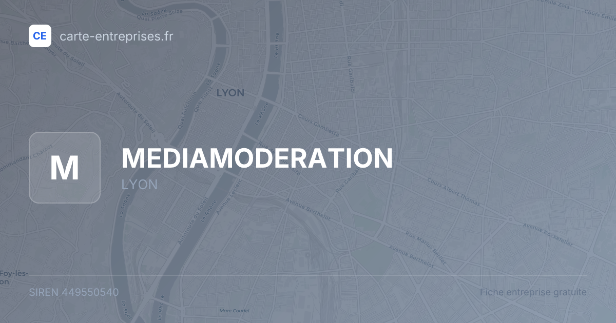 MEDIAMODERATION — 449550540 — fiche entreprise