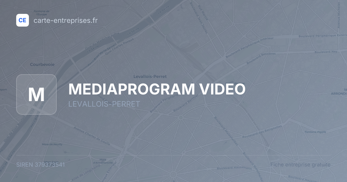 MEDIAPROGRAM VIDEO — 379373541 — fiche entreprise
