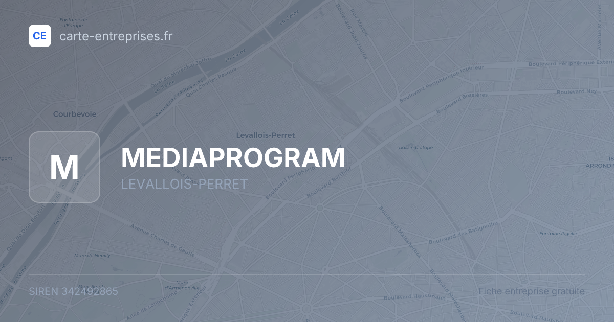 MEDIAPROGRAM — 342492865 — fiche entreprise