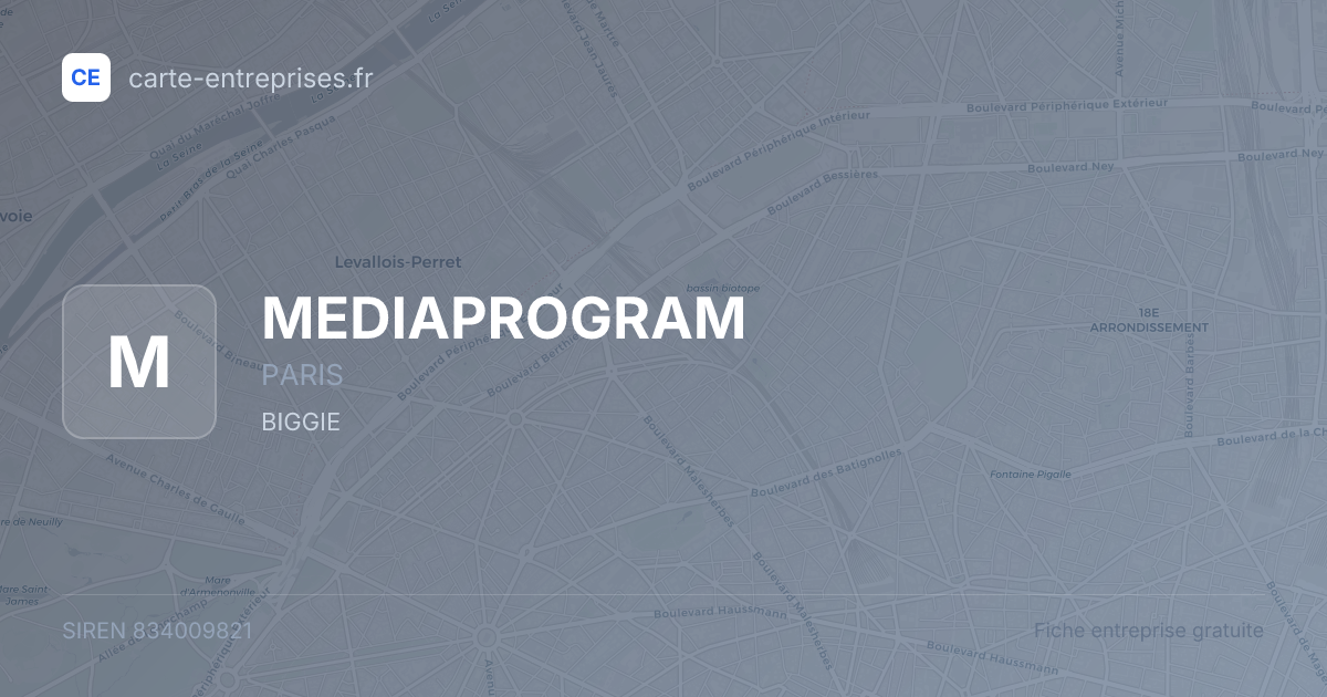 MEDIAPROGRAM — 834009821 — fiche entreprise
