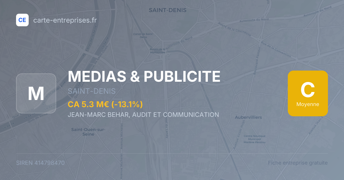 MEDIAS & PUBLICITE — 414798470 — fiche entreprise
