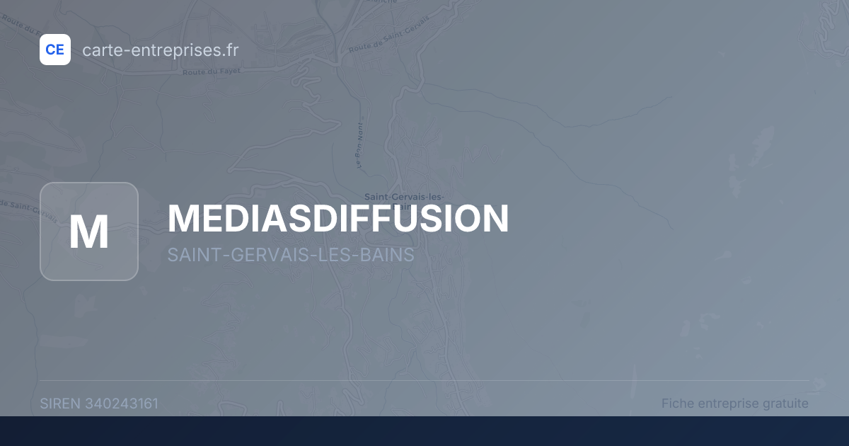 MEDIASDIFFUSION — 340243161 — fiche entreprise