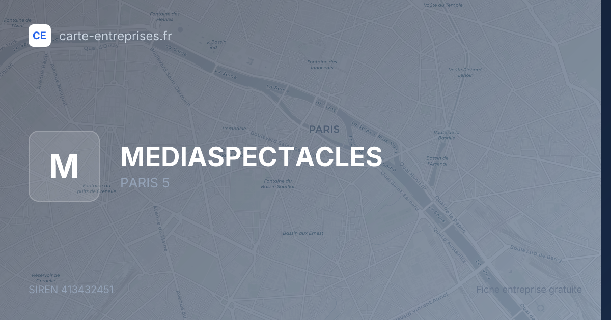 MEDIASPECTACLES — 413432451 — fiche entreprise