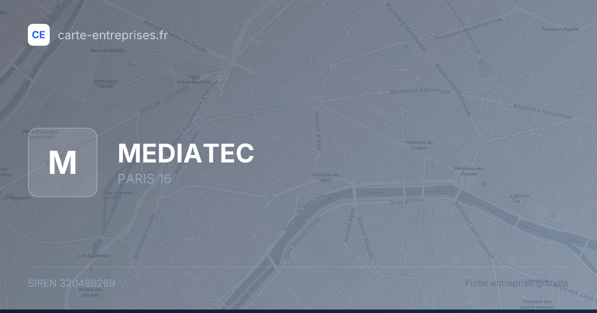 MEDIATEC — 320486269 — fiche entreprise