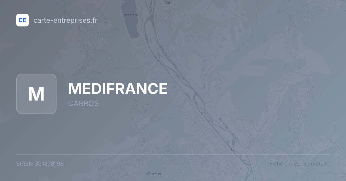 MEDIFRANCE — 391878196 — fiche entreprise