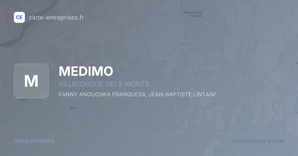 MEDIMO — 511496416 — fiche entreprise