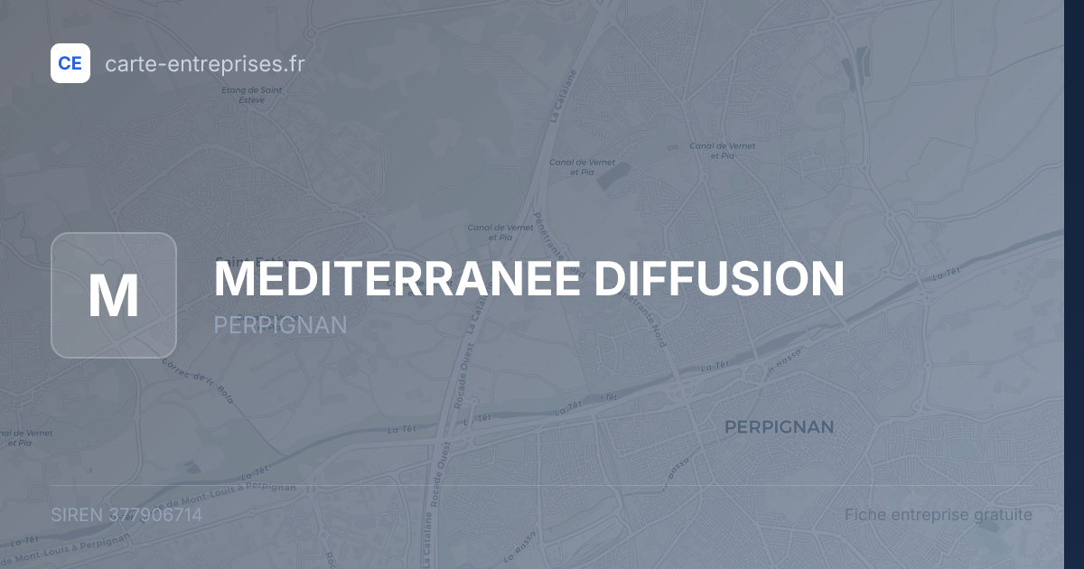 MEDITERRANEE DIFFUSION — 377906714 — fiche entreprise