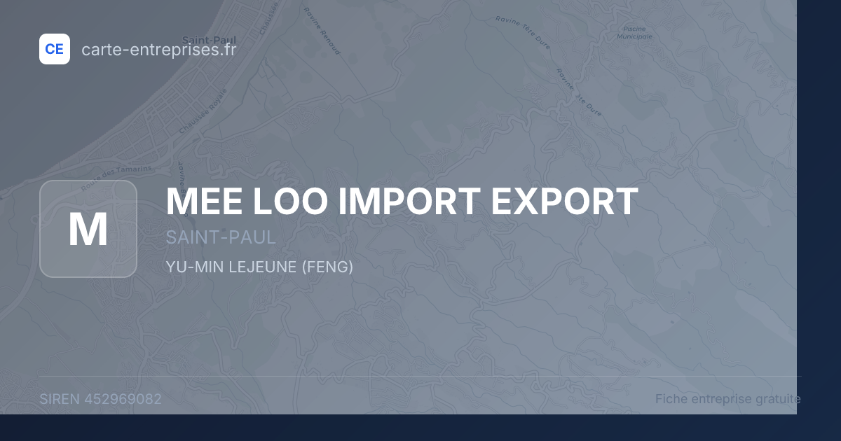 MEE LOO IMPORT EXPORT — 452969082 — fiche entreprise