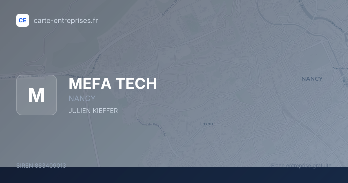 MEFA TECH — 883409013 — fiche entreprise