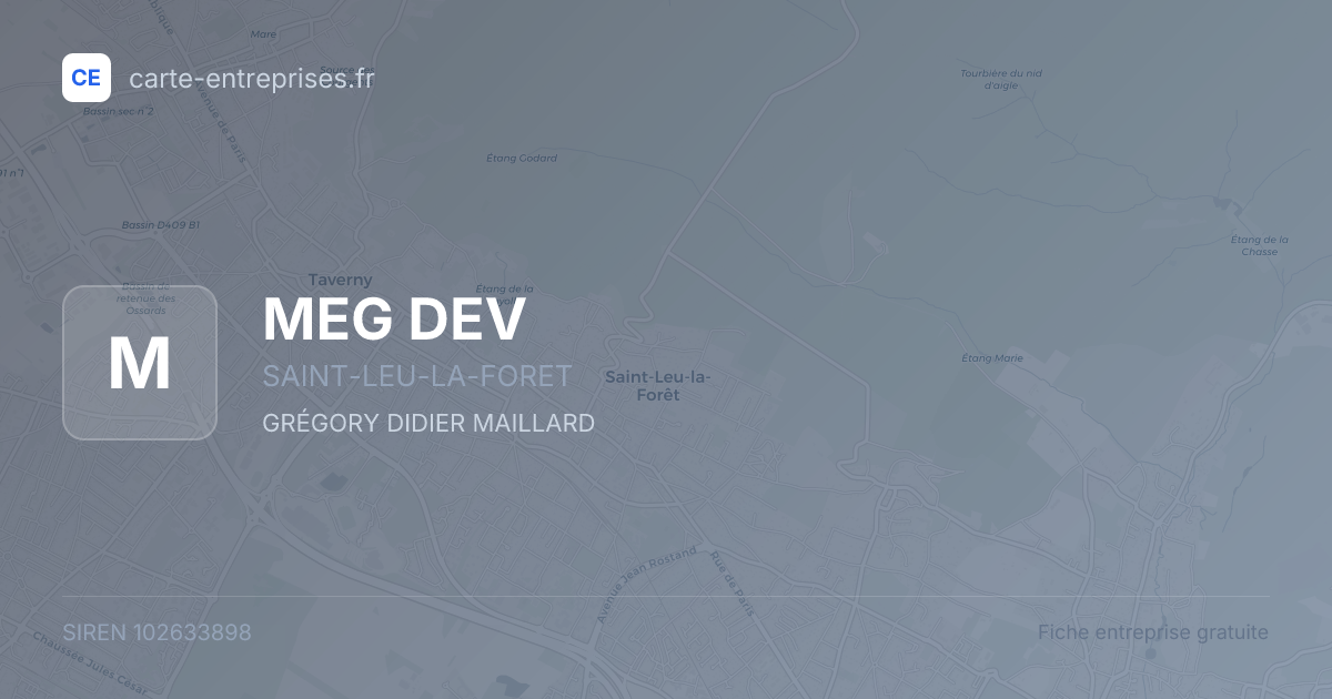 MEG DEV — 102633898 — fiche entreprise