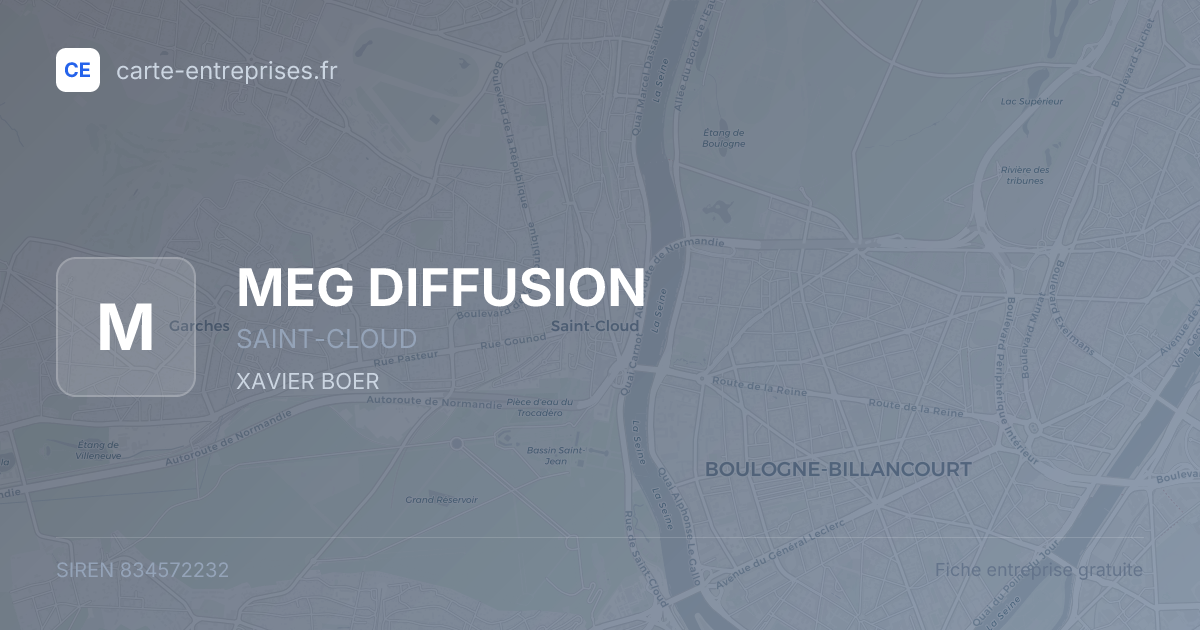 MEG DIFFUSION — 834572232 — fiche entreprise