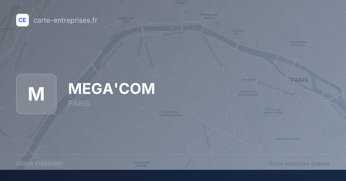 MEGA'COM — 419851910 — fiche entreprise
