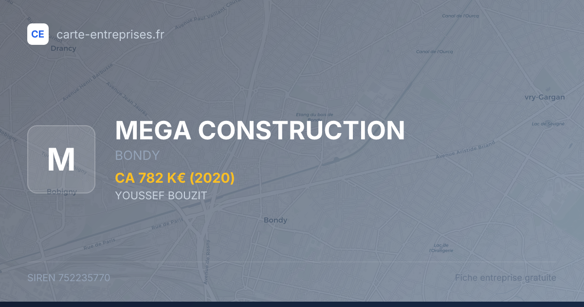 MEGA CONSTRUCTION — 752235770 — fiche entreprise