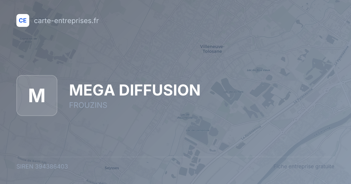 MEGA DIFFUSION — 394386403 — fiche entreprise