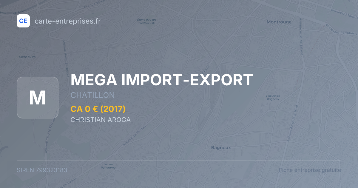 MEGA IMPORT-EXPORT — 799323183 — fiche entreprise